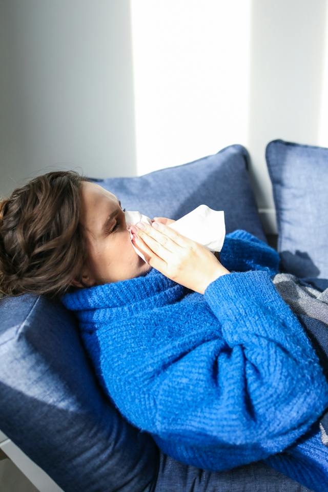 Photo by Polina Tankilevitch: https://www.pexels.com/photo/woman-in-blue-sweater-lying-on-bed-3873179/